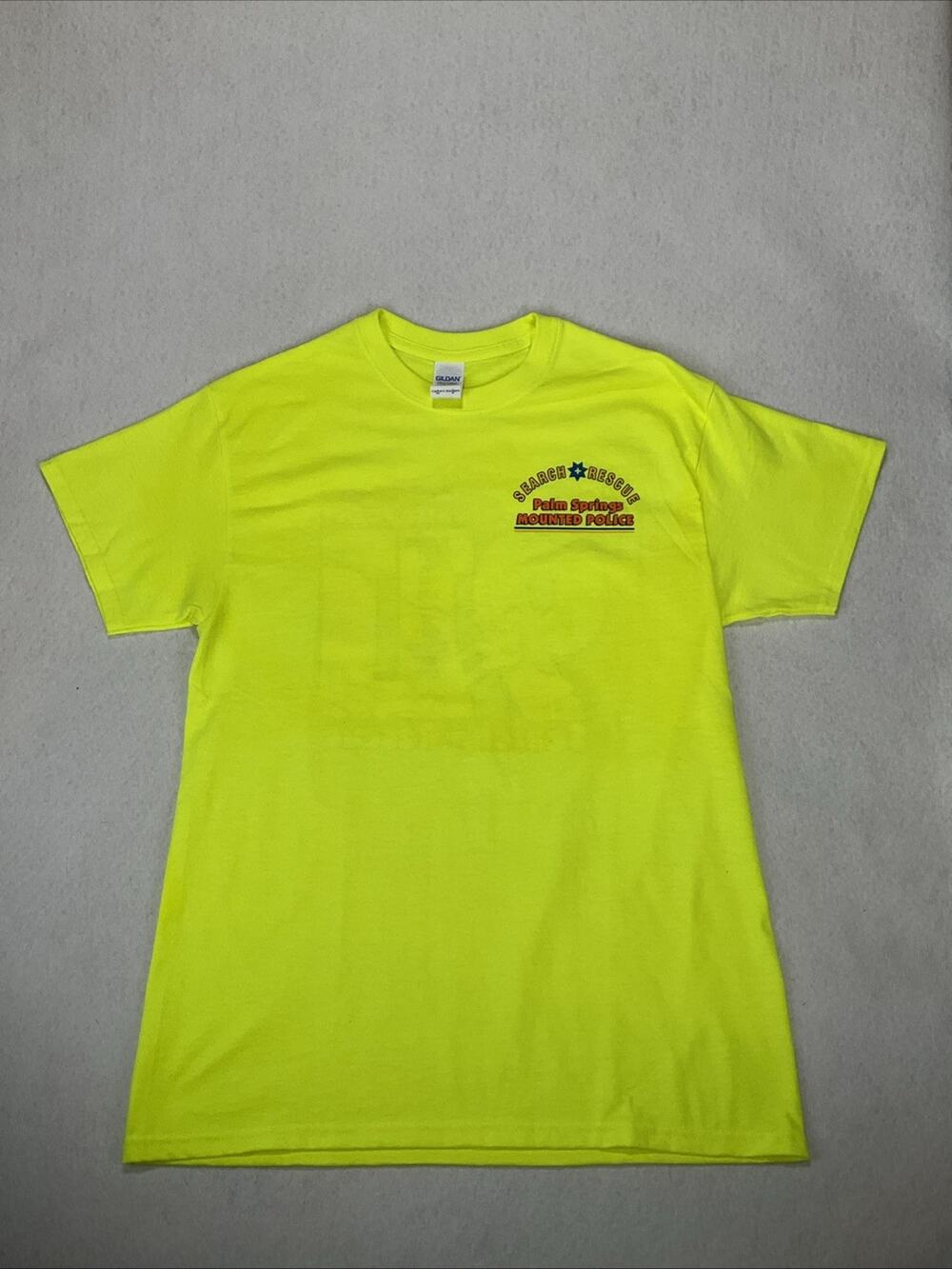 Palm Springs Mounted Police Search and Rescue Hi Vis Yellow T-shirt Size Medium